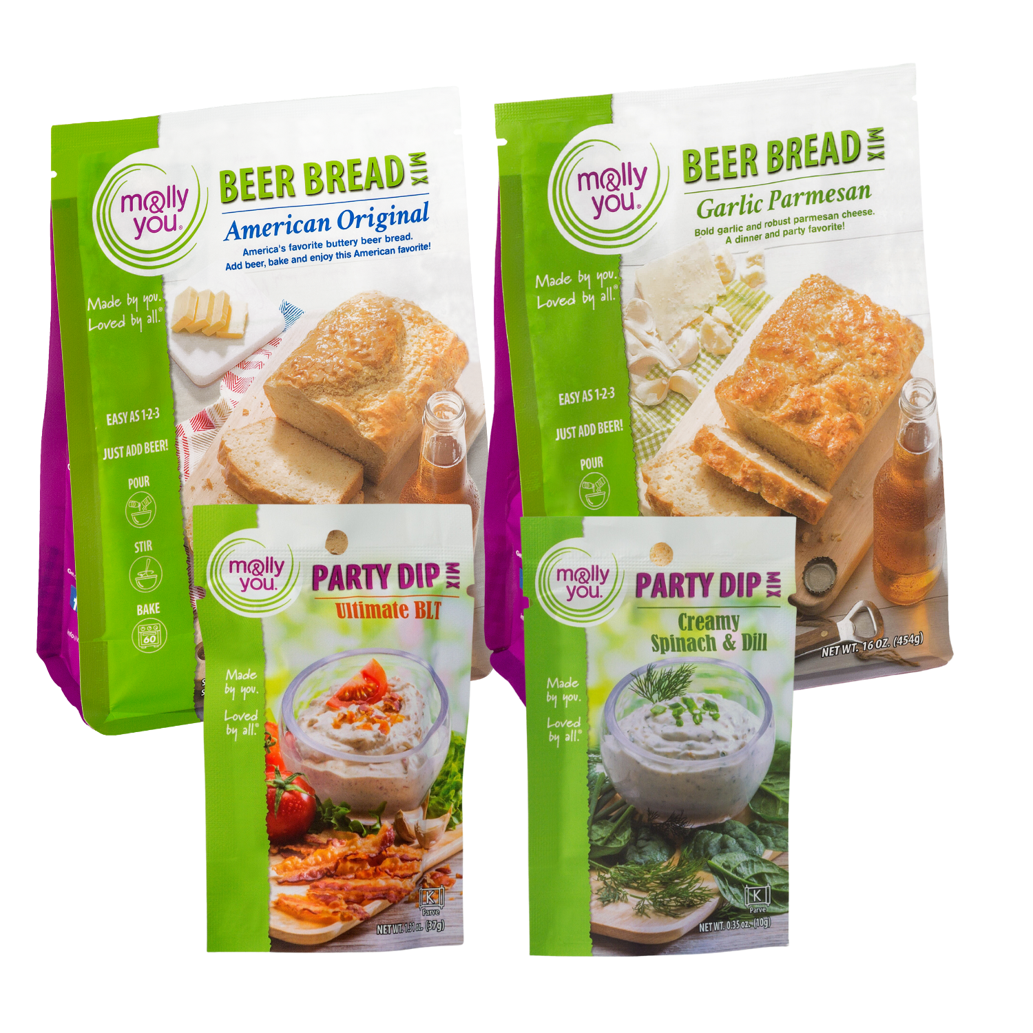 Party To Go Pack American Original, Garlic Parmesan, Ultimate BLT, Creamy Spinach & Dill