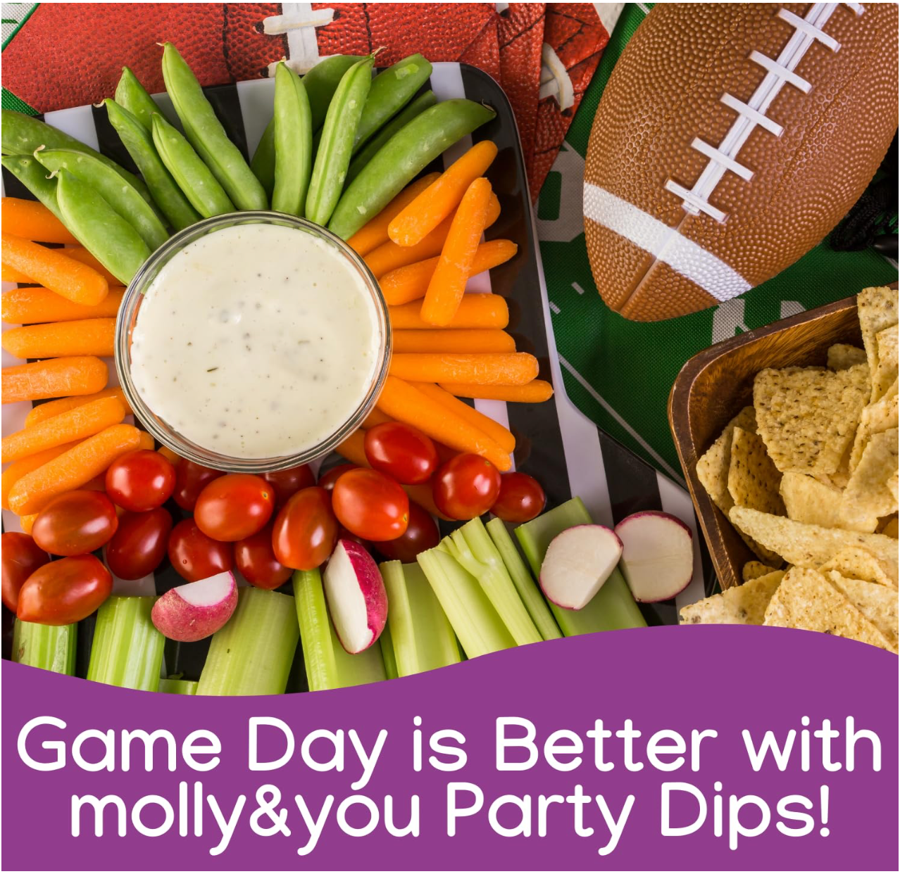 Game day is better with molly&you party dip mixes!