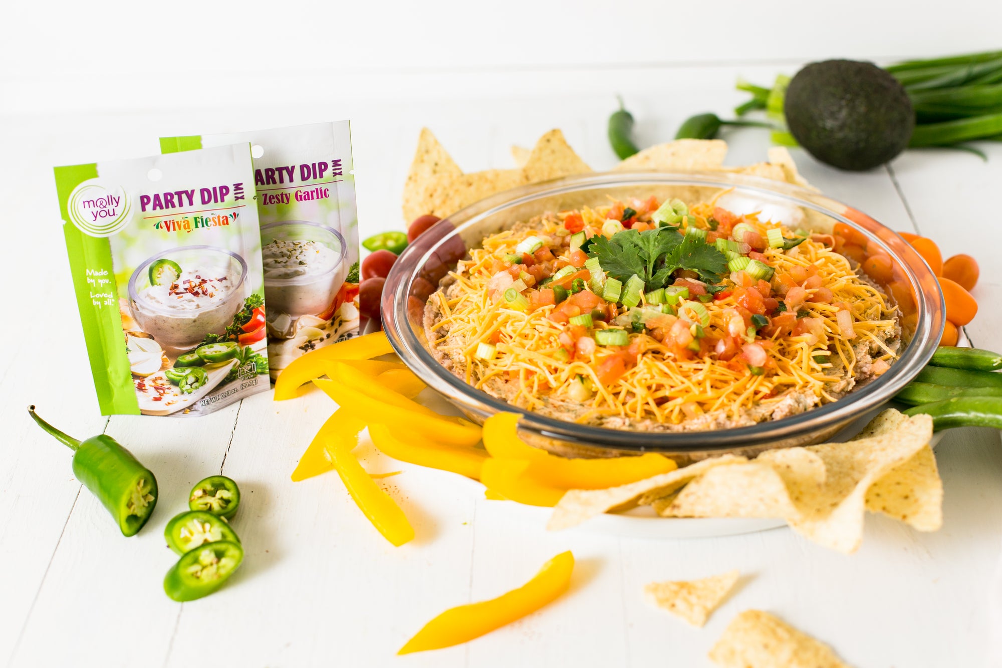 Lets Partay Bean Dip Made with Viva Fiesta and Zesty Garlic Party Dip MIx