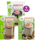 The Mug Cake Bundle for Coffee Lovers  includes 3 of the following, Toffee Mocha Latte, Cinnamon Coffee Cake, and Caramel Apple Cinnamon 