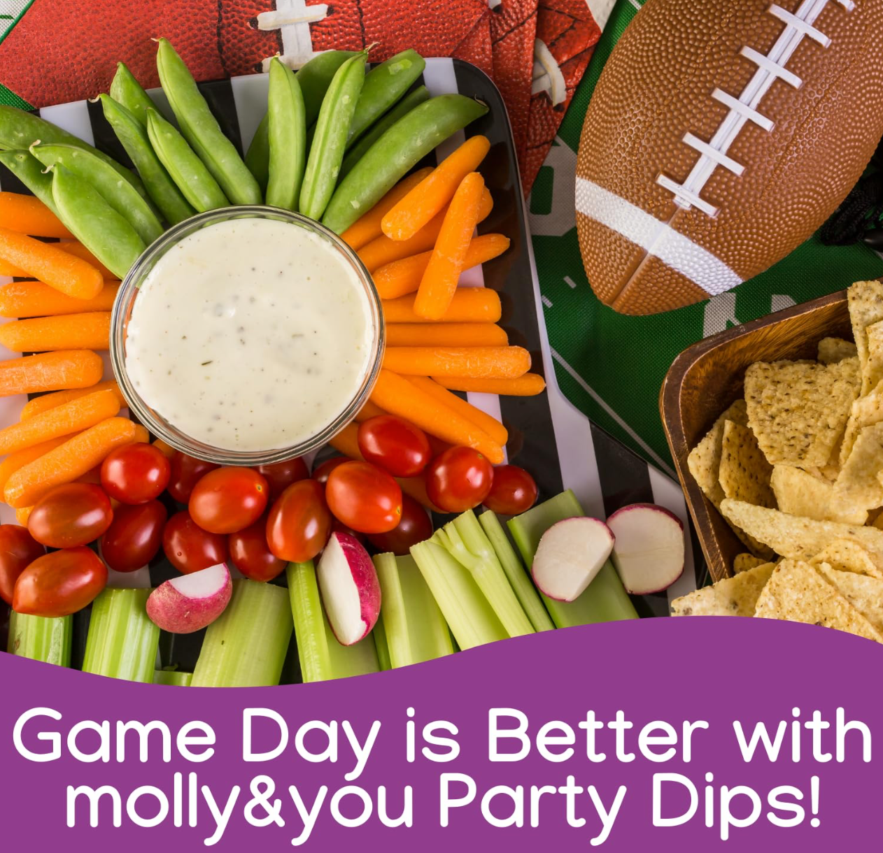 Game day is better with molly&you party dip mixes