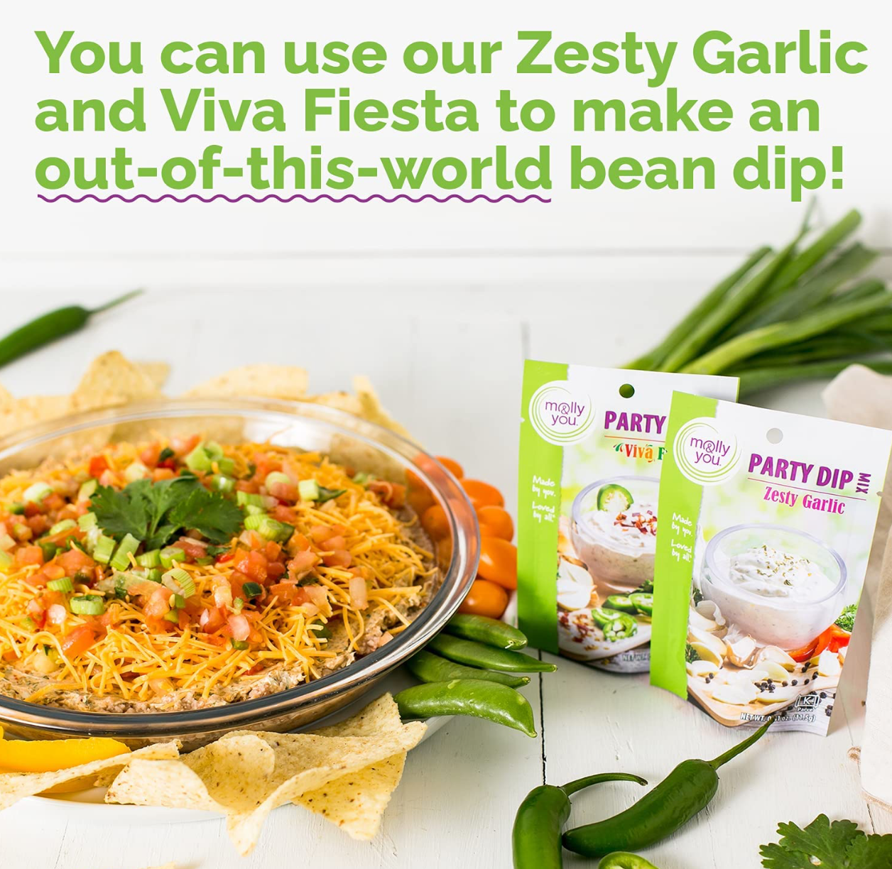 Zesty Garlic and Viva Fiesta make delicious recipes, including a bean dip!