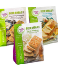 Our top zesty beer bread mixes - Everything Seasoning, French Onion, and Garlic Parmesan Beer Bread Mix
