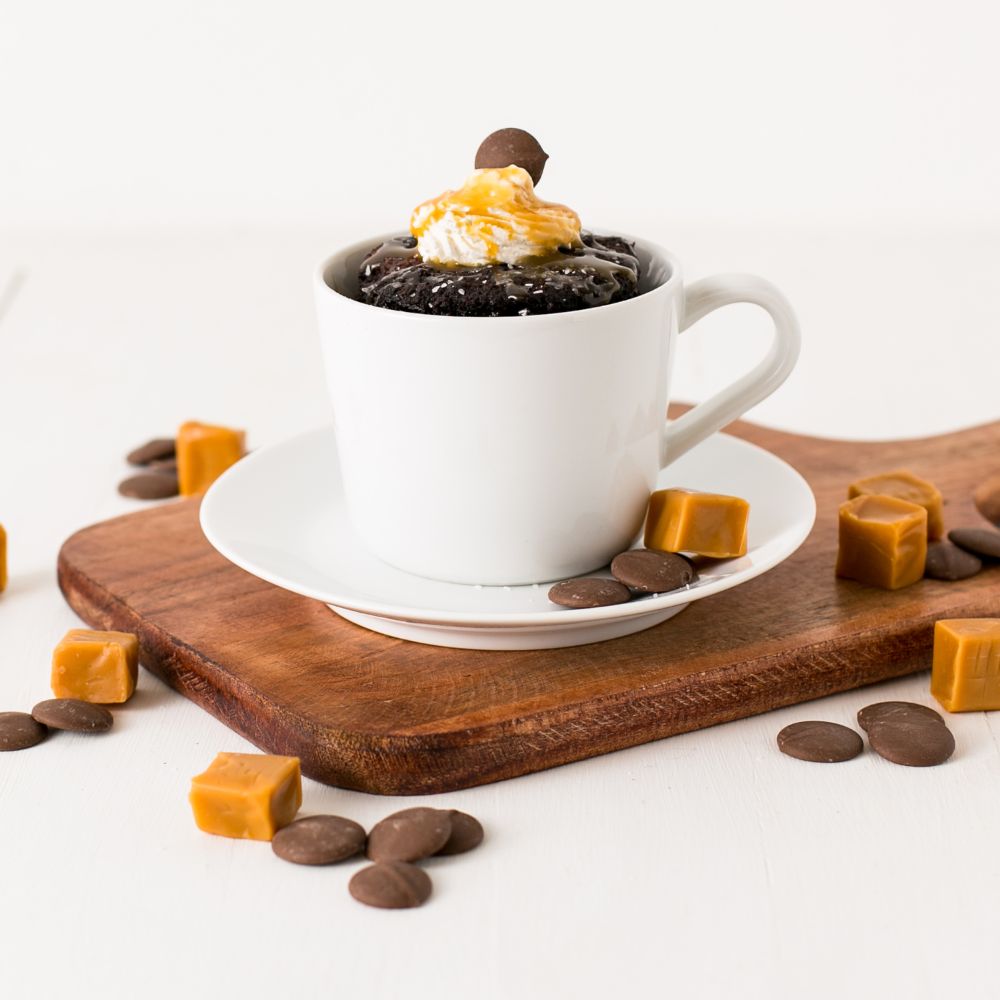 Salted Caramel Microwave Brownie