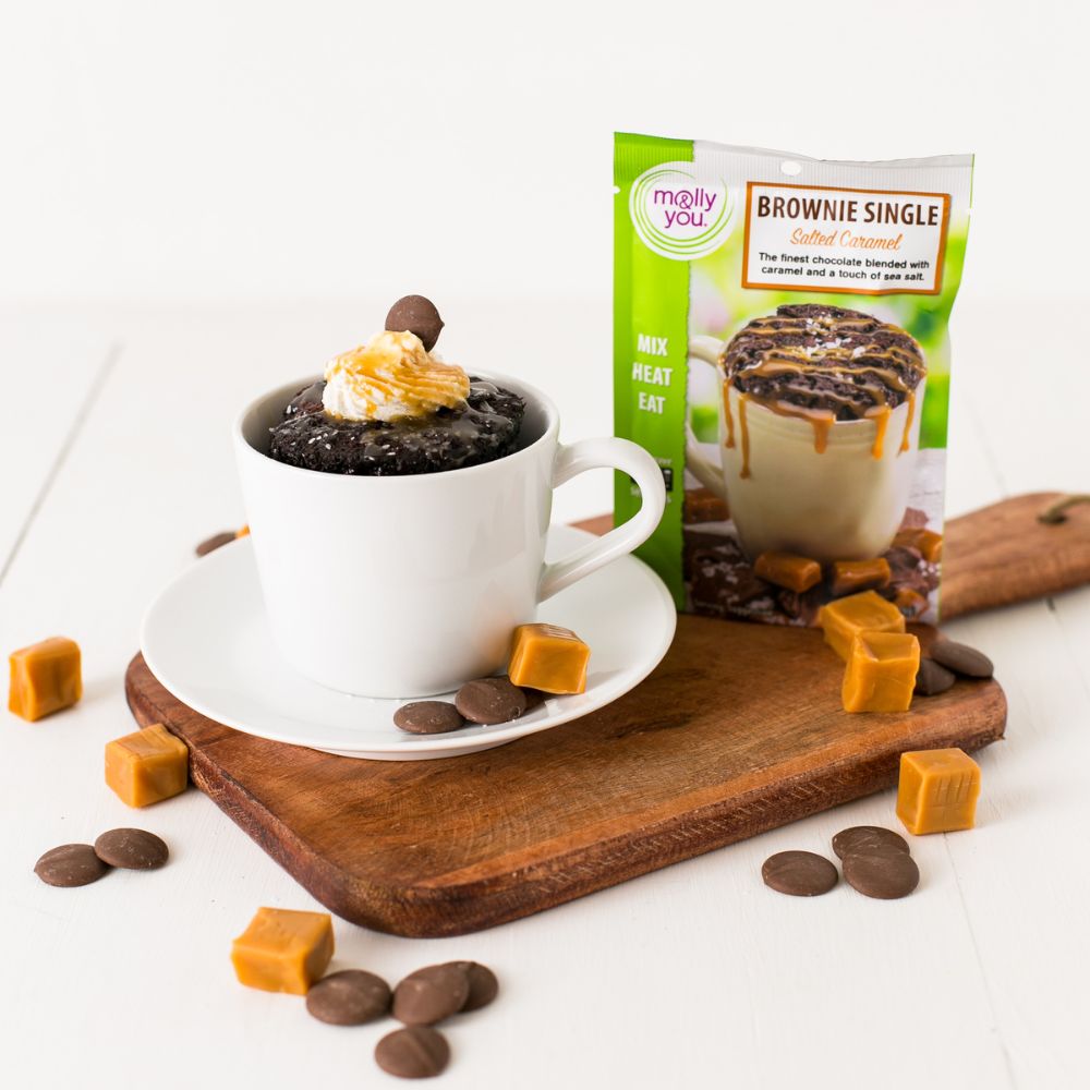 Salted Caramel Microwave Brownie