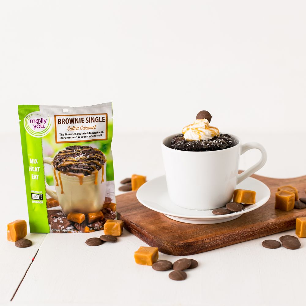 Salted Caramel Microwave Brownie