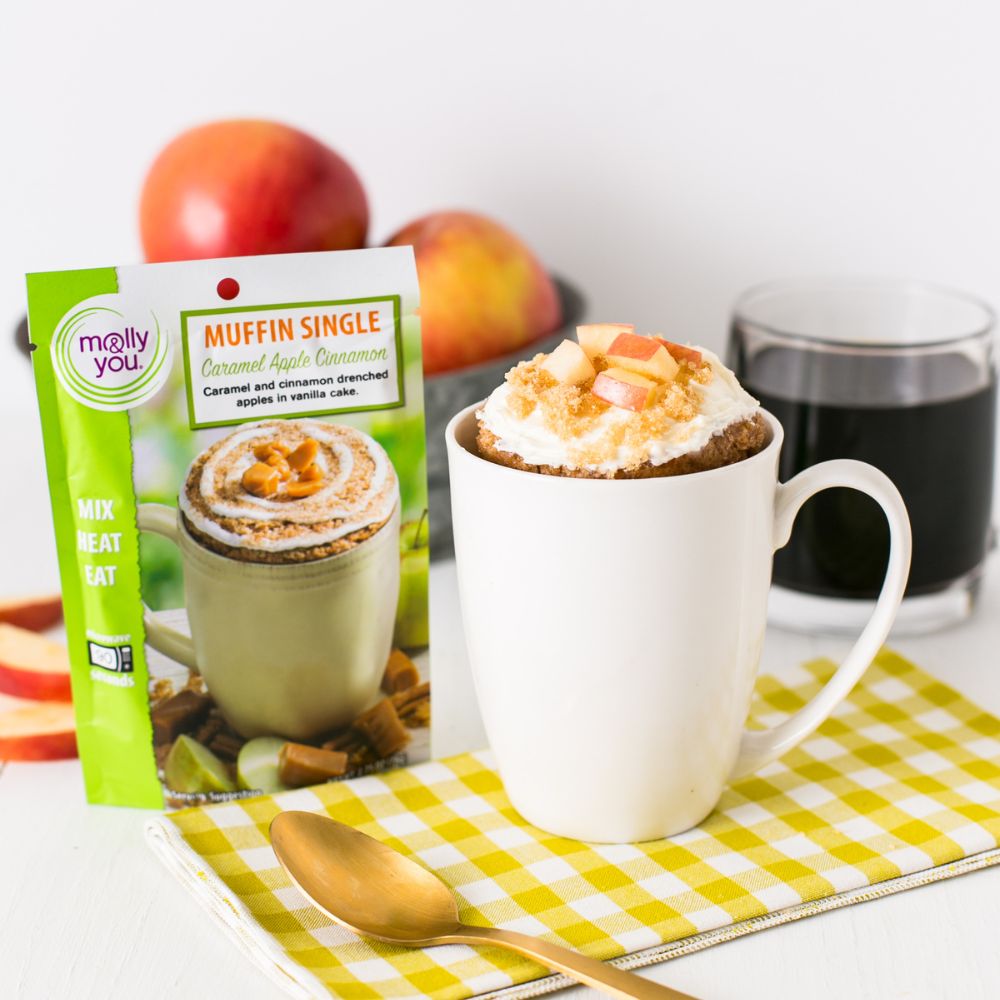 Caramel Apple Cinnamon Microwave Muffin