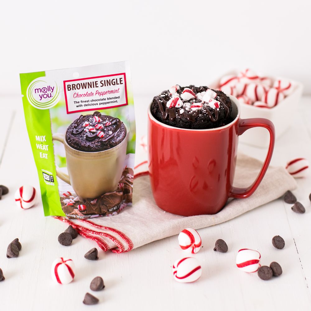Chocolate Peppermint Microwave Brownie