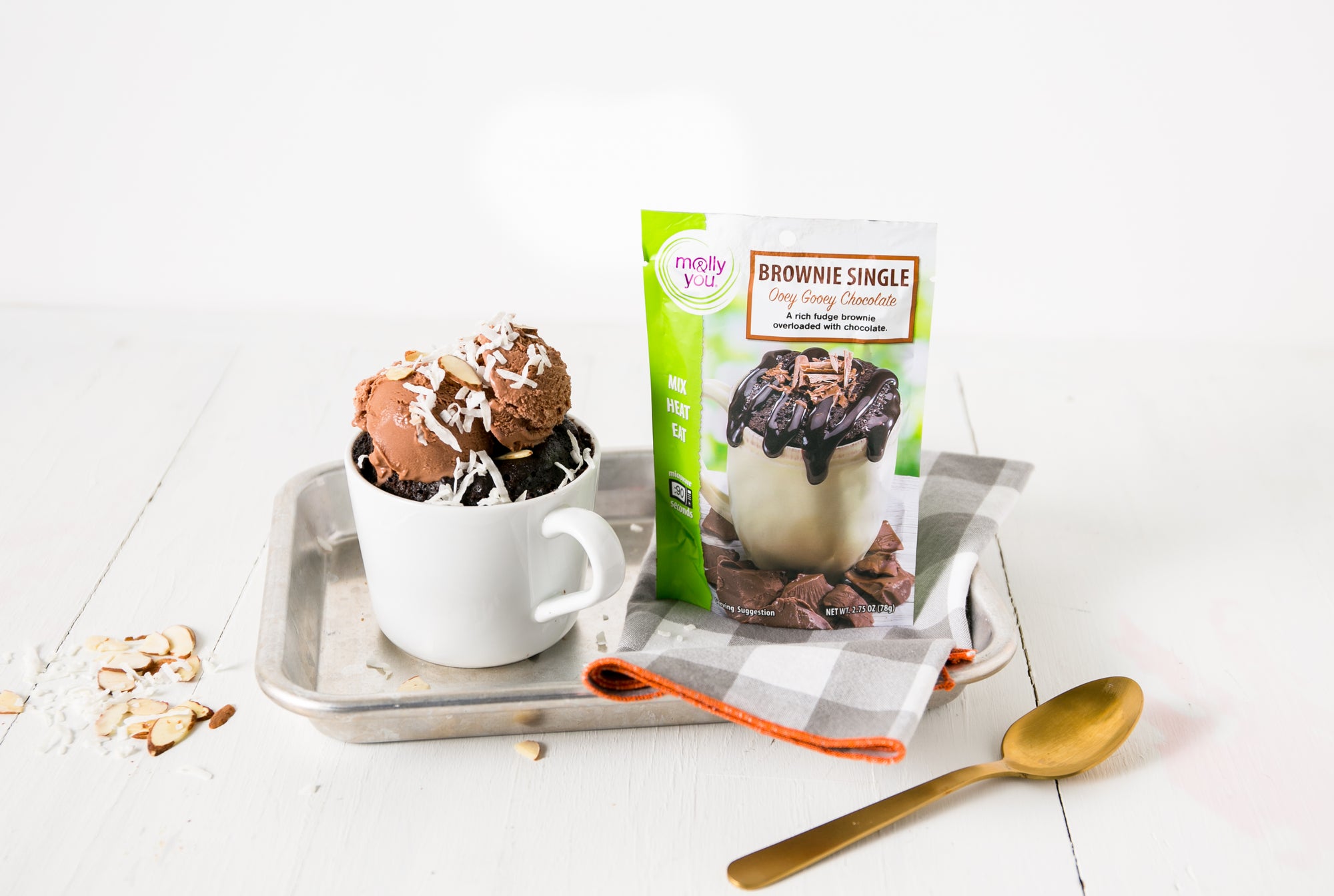 Ooey Gooey Chocolate Microwave Brownie Single