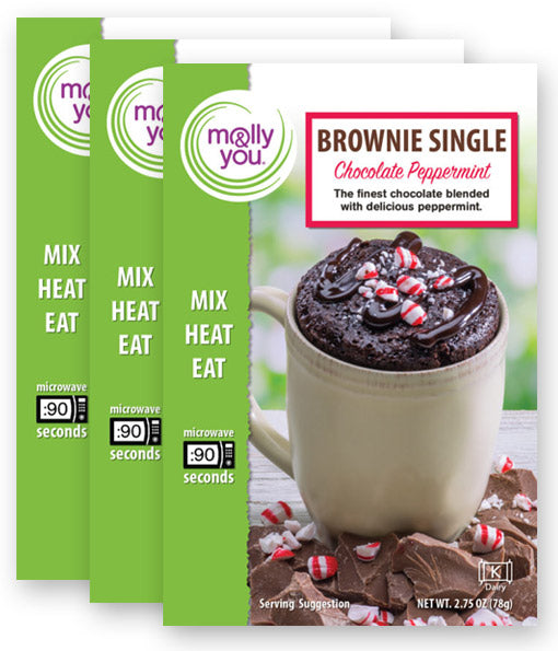 Chocolate Peppermint Microwave Brownie Single