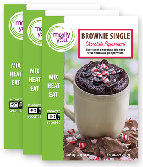 3 Pack of Chocolate Peppermint Brownie Single