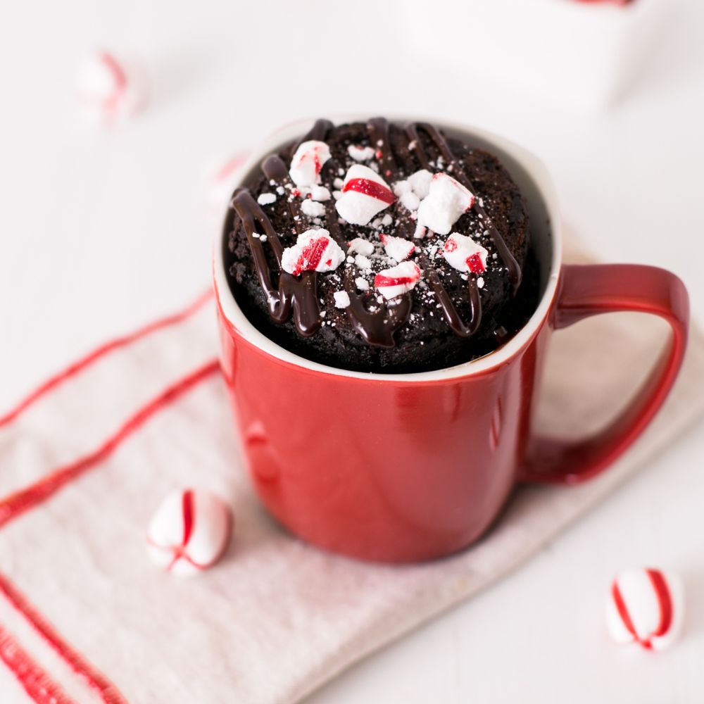 Chocolate Peppermint Microwave Brownie