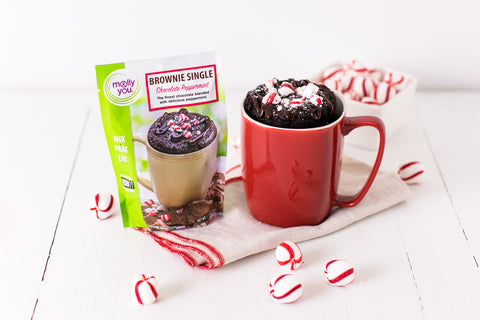 Chocolate Peppermint  Brownie Mug Cake 