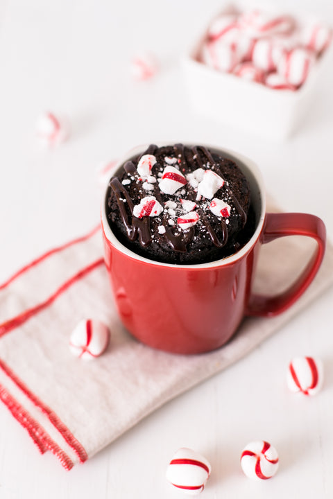 Chocolate Peppermint  Brownie Mug Cake 