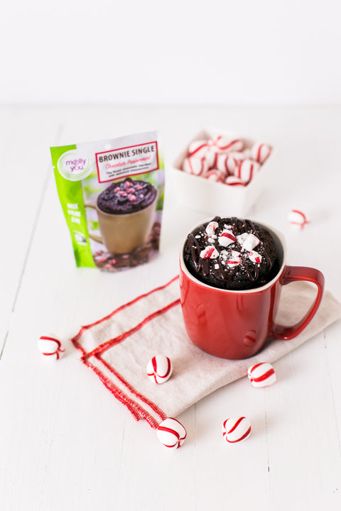 Chocolate Peppermint  Brownie Mug Cake 