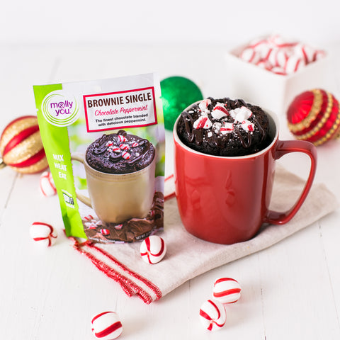 Chocolate Peppermint  Brownie Mug Cake 