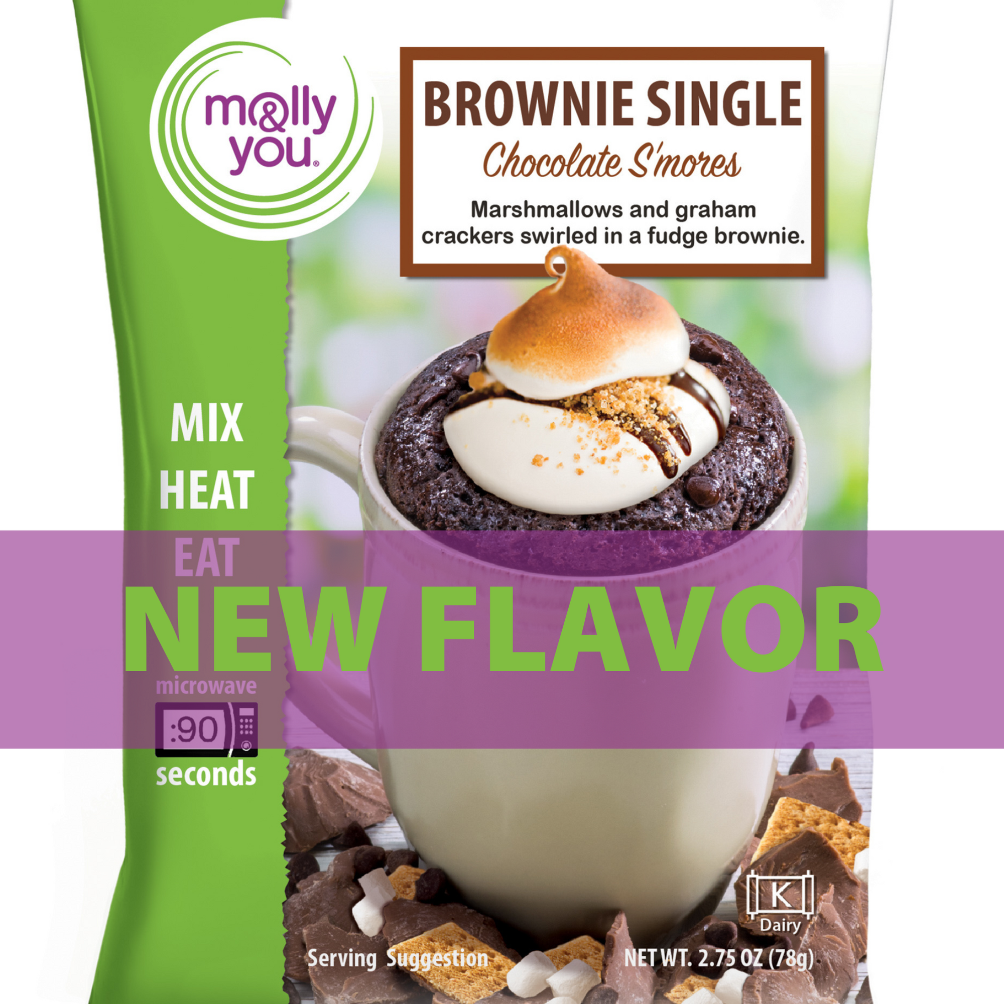 New Flavor Brownie Single Chocolate S'mores Mug Cake