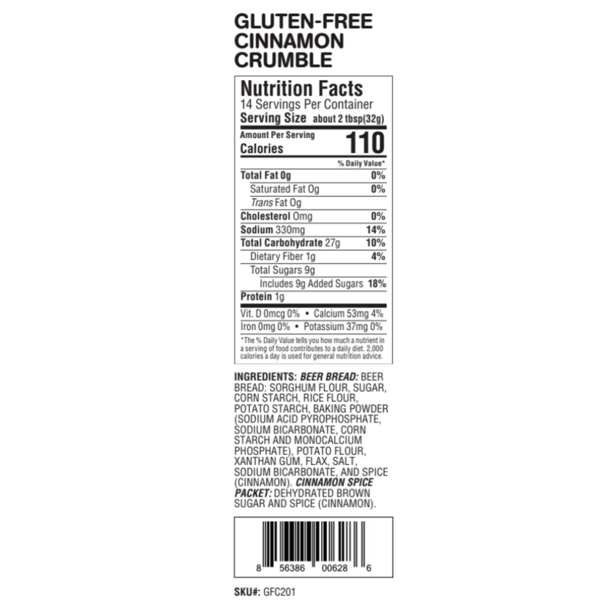 Gluten-Free Cinnamon Crumble Beer Bread Mix