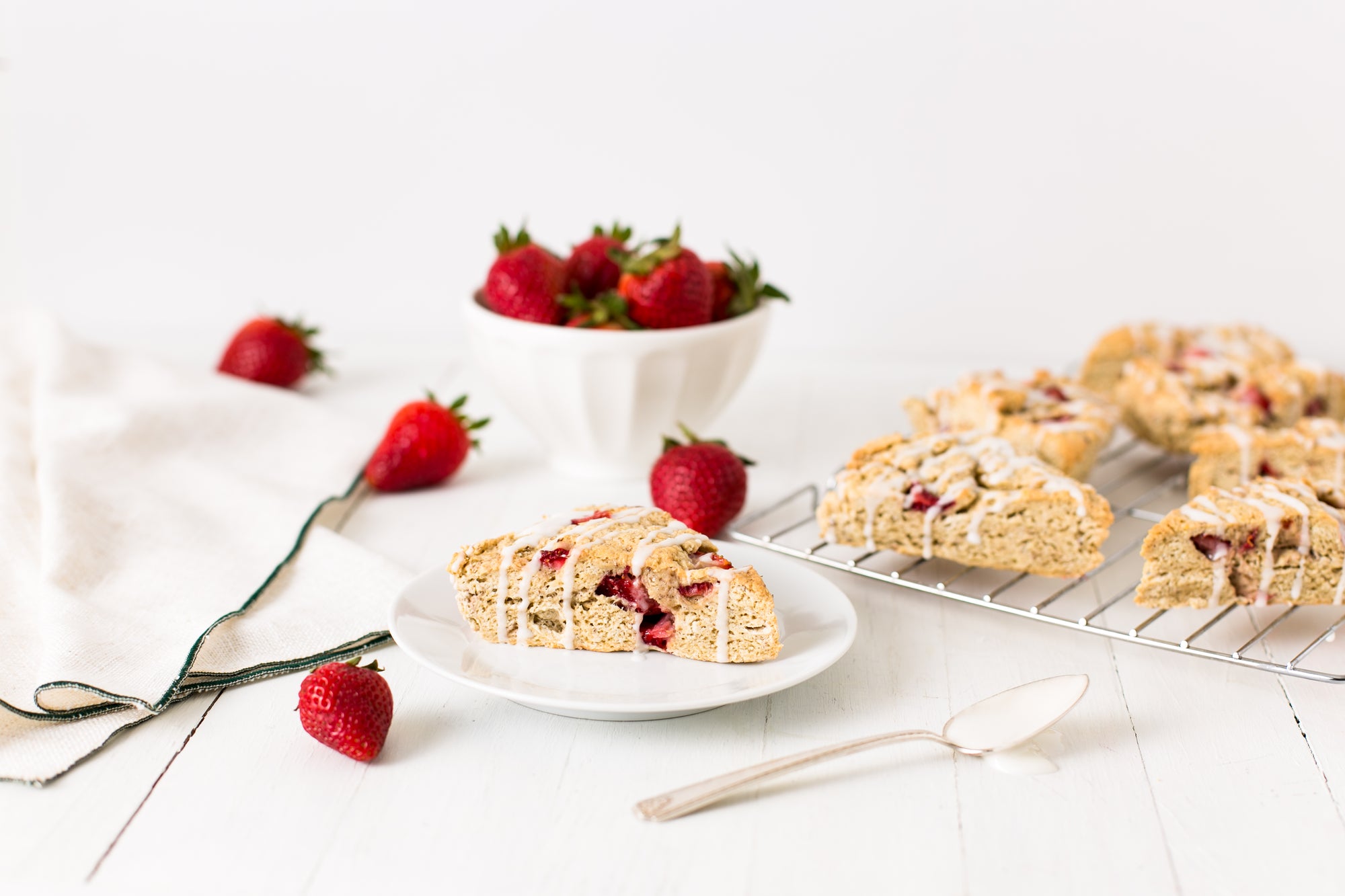 Strawberries and Cream Beer Bread Scones