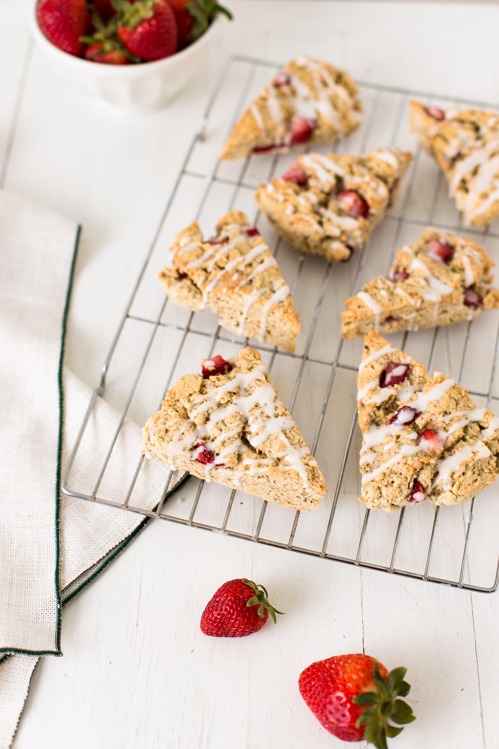 Strawberries and Cream Beer Bread Scones