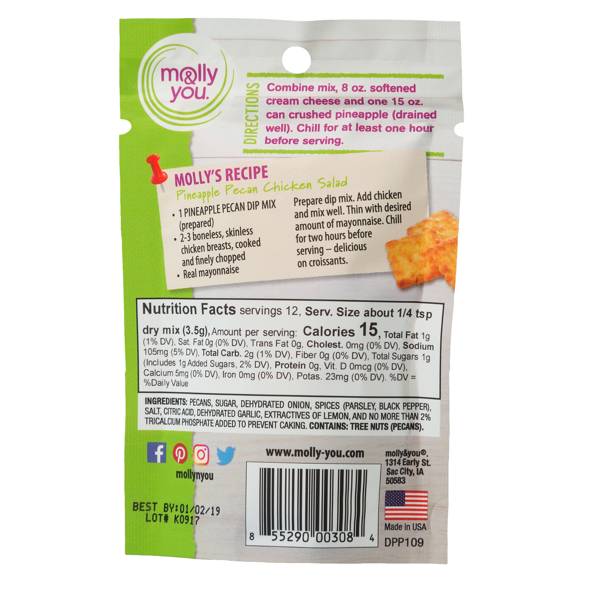 Pineapple Pecan Party Dip Mix