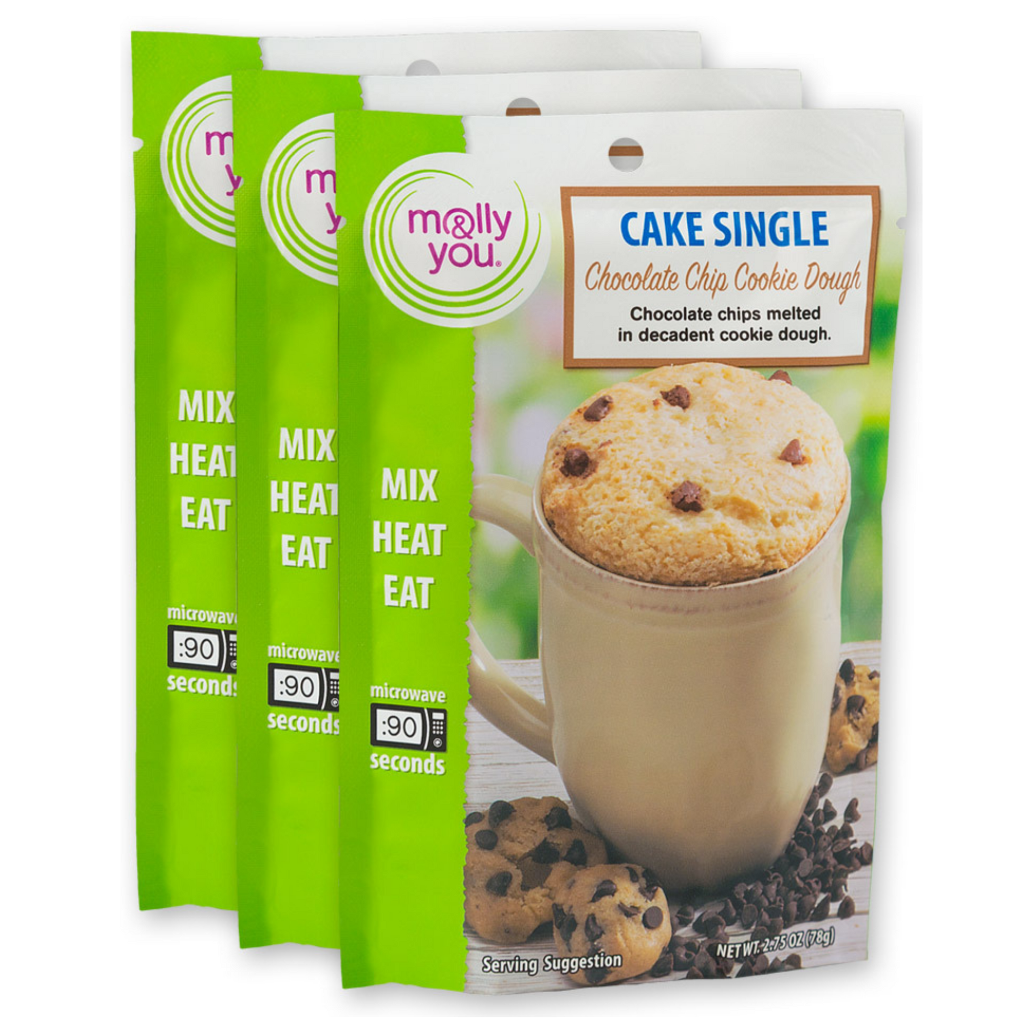 3-Pack of Chocolate Chip Cookie Dough Cake Single