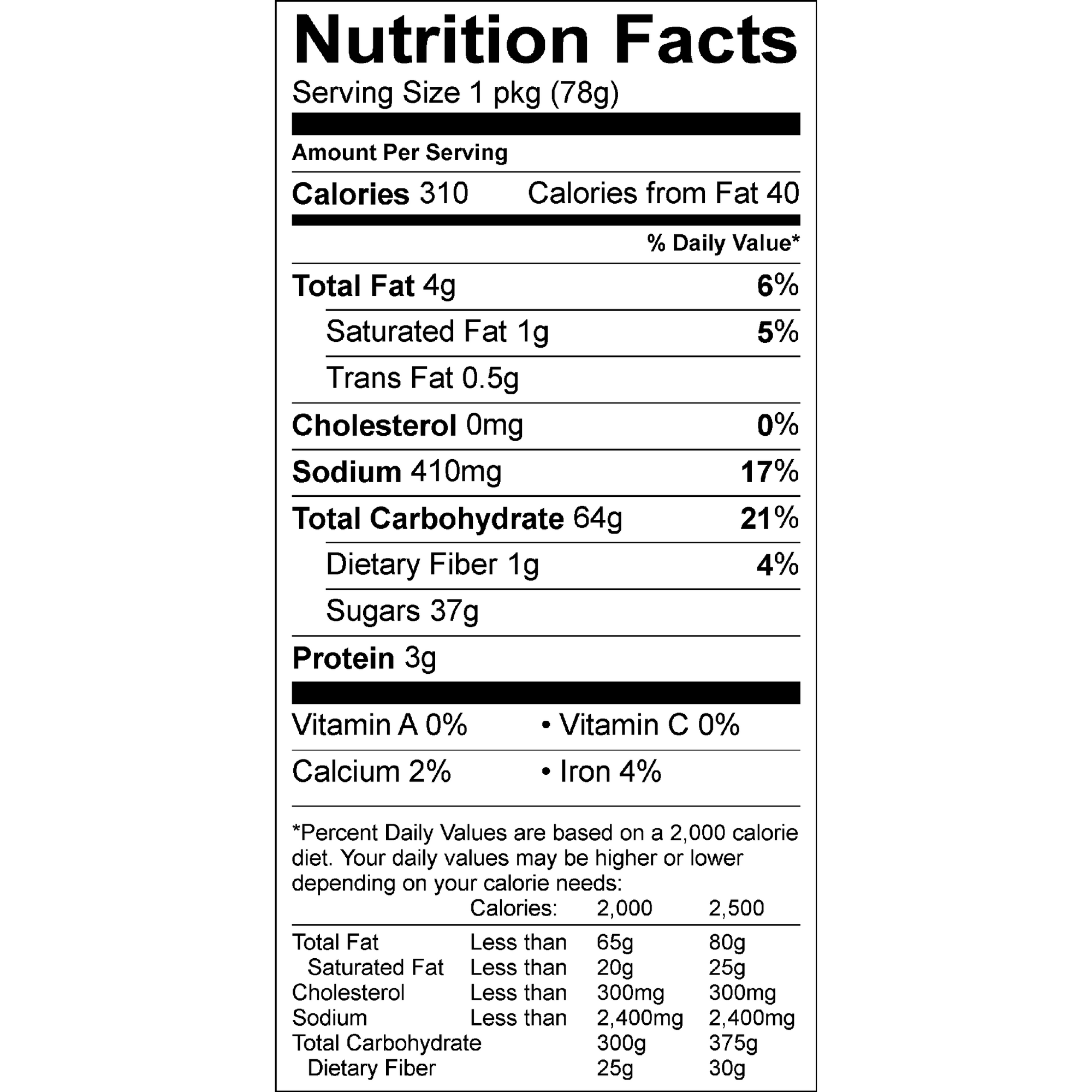 Nutrition Facts of Amaretto Pound Cake Mug Cake