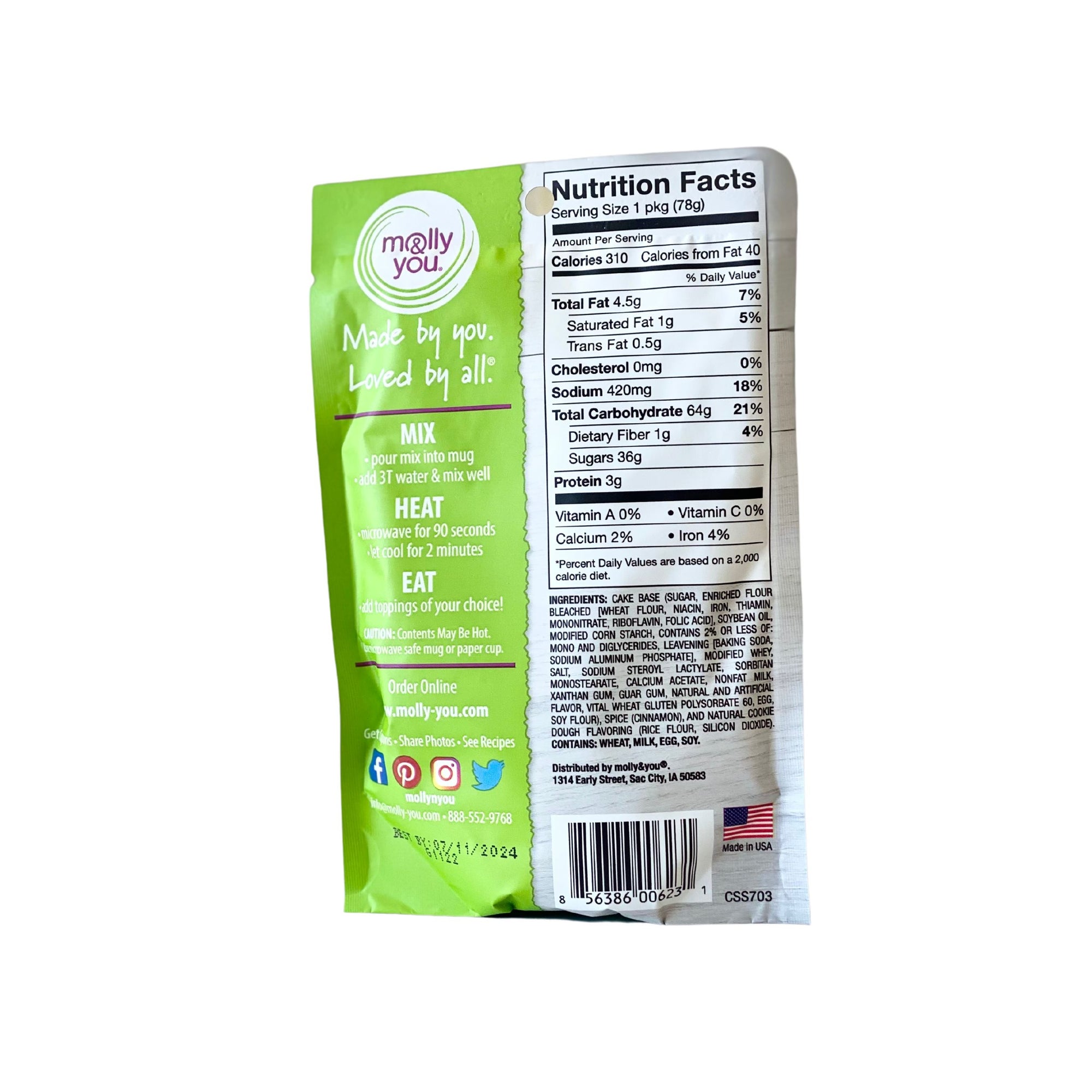 Snickerdoodle Cookie Microwave Cake Single